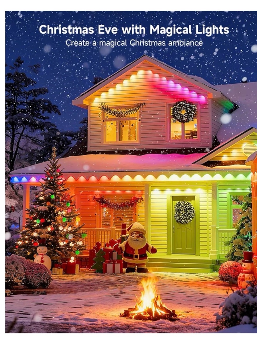 LED Permanent Outdoor Lights - Multi-Color (Blue, Purple, Pink, Yellow, Green) - Picture 2 of 12